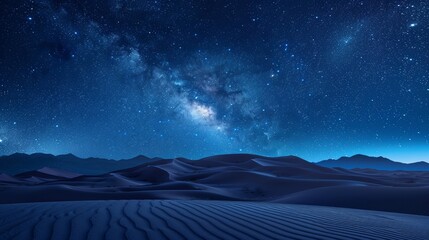 sapphire star desert with a night sky so clear the stars look like sapphires scattered across a vast