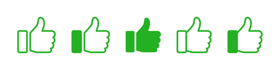Wall Mural - thumb up icon set