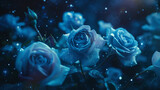 Fototapeta Tulipany - Develop an AI assistant that crafts custom Christmas poems, weaving in imagery of celestial blue roses blooming under a starry sky.