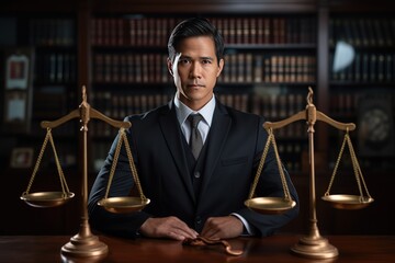 Wall Mural - lawyer wearing suit Demonstrate formality and confidence.