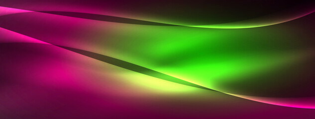 Poster - Neon light glowing waves and lines background set for wallpaper, business card, cover, poster, banner, brochure, header, website