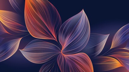 Poster - Modern pattern of a linear petal flower.