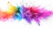 Abstract powder splatted background. Colorful powder explosion on white background. Colored cloud. Colorful dust explode. Paint Holi