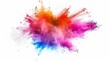 Abstract powder splatted background. Colorful powder explosion on white background. Colored cloud. Colorful dust explode. Paint Holi