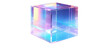 © PNG City - 3d crystal glass cubes with refraction and holographic effect isolated on transparent or white background