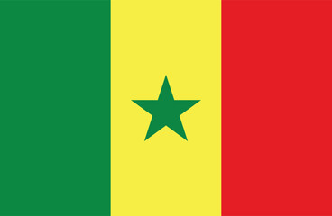 Wall Mural - Flat Illustration of Senegal national flag. Senegal flag design. 
