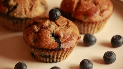 Poster - Close Up: Healthy Vegan Banana Blueberry Muffins