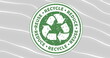 Image of reuse, reduce, recycle and recycling sign in circle on grey background