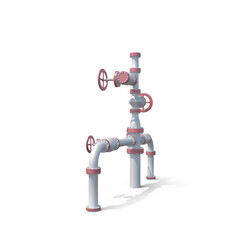 Wellhead pipes and valves system