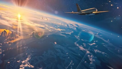 Wall Mural - travel into space concept, abstract flight in space hyper jump