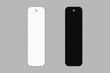 Empty Blank black and white bookmark mockup isolated on a grey background. tag or label and bookmark or bookmaker for template design and mock up.3d rendering.