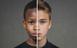 two boys of different races with different skin colors concept equality