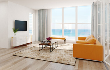 Wall Mural - Modern living room interior.