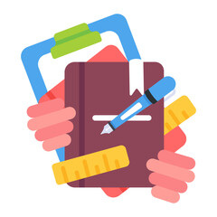 Poster - Check out flat icon of exercise books