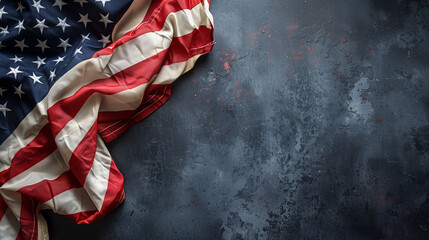 Wall Mural - american flag in the wind, Country flag, American flag with copy space for american celebration 4th july, and memorial day, Independence day, USA flag folded, Ai generated image