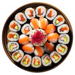 Sushi on a plate isolated on transparent background Remove png, Clipping Path, pen tool