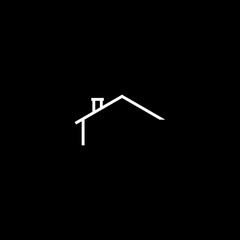 Sticker - Home roof icon isolated on dark background