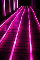 Poster - Neon diagonal lines futuristic background for graphic design and technology concepts