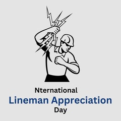 Wall Mural - National Lineman Appreciation Day. April 18. Holiday concept. Template for background, banner, card, poster with text inscription. illustration