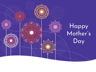 Sticker - Happy Mother's Day Greeting Card in Floral Design.