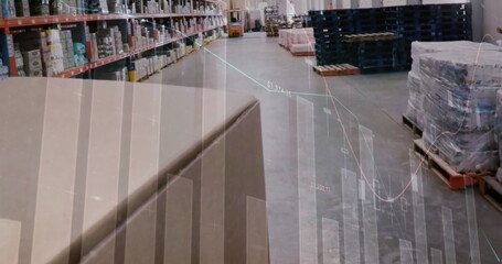 Poster - image of data processing over empty warehouse