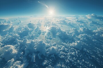 Wall Mural - Sun Shining Above Clouds in Sky