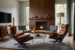 Mid-Century Lounge Area with Leather Chairs