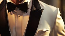 A Man In A Tuxedo With A Black Bow Tie