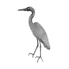 Wall Mural - Simple line art illustration of a heron 3