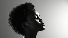 Beautiful Black Skin Woman Model , Black White Color