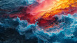 Vivid abstract art background with a dynamic blend of cool colors