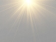 © blagorodez - Collection of realistic light flashes.Golden shining light effect.Bright sun sparkles with stars and sparkles.