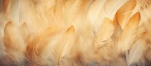 A Macro Shot Of A Cluster Of Felidaes Brown Feathers On A Pristine White Surface. The Intricate Pattern Of Fur Resembles A Peachs Natural Material