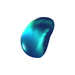 Wall Mural - 3d fluid metallic form. vector glossy element