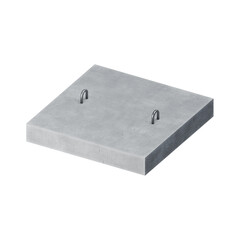 Wall Mural - Reinforced concrete support cushion, precast concrete foundation slab isometric icon