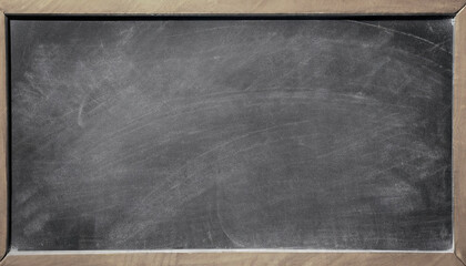 Chalkboard blackboard. Chalk texture school board display for background. chalk traces erased on board with copy space for add text or graphic design. Education concepts