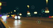Icons of various apps float over a blurred city night scene