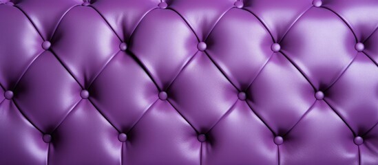 Canvas Print - A macro photograph showcasing the intricate pattern and symmetry of a violet tufted leather couch, with hues of magenta and electric blue creating a mesmerizing art piece