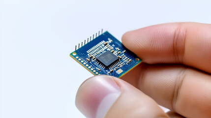 Poster - Microchip in Hand, Technology Concept on White