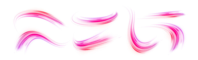 Poster - Neon stripes in the form of drill, turns and swirl. Vector pgn glitter light fire flare trace. Abstract image of speed motion on the road. 