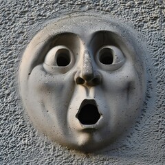 Poster - Funny face hole design Generative Ai 