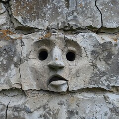 Poster - Funny face hole design Generative Ai 