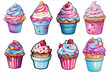 Ice Cream vector silhouette Set, ice cream cone vector, ice-cream food vector, ice-cream cup vector