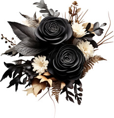 Poster - black flower bouquet isolated on white or transparent background,transparency 