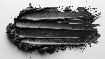 Poster - On a white background, black paint strokes are isolated