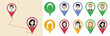 © Atstock Productions - Location map pointer set with cute male and female cartoon character design, vector illustration