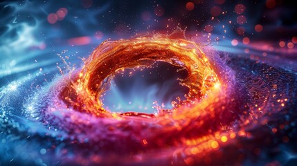 Aufkleber - The spiralizing bubbles of the foam detergent work like a vortex of light during cleaning and washing. This modern illustration shows the motion of the swirl in a circle in a blurred spiral motion.