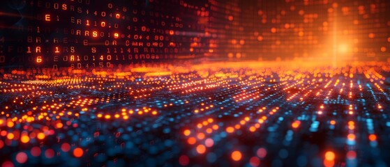 Leinwandbilder - System engineering. Binary code. Programming. Concept of digital transformation.