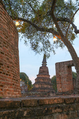 Wall Mural - Wat Ratchaburana, Ayutthaya Province, Thailand, is the oldest temple built in 1424. See pictures of the old remains until today, taken on 26-01-2024.