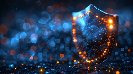 Aufkleber - Element or template for text isolated on a blue background. Modern illustration of a futuristic light shield effect.